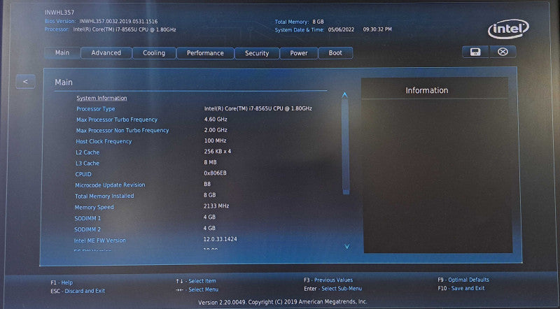 Intel NUC8 Mainsteam | Core i7-8565U @ 1.80GHz 4-Core, 8GB DDR4, 256GB NVMe