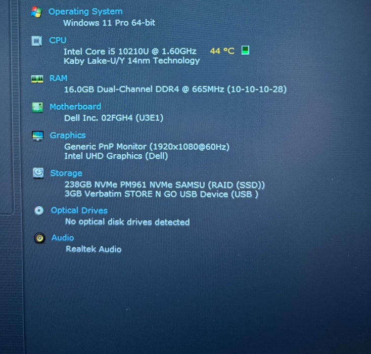 Dell Latitude 5410 Intel Core i5-5410@1.6GHz 16GB RAM 256GB SSD  Lap200