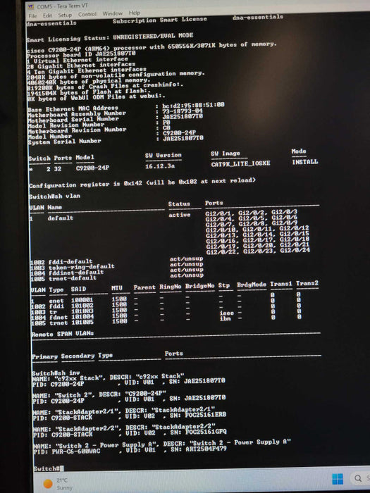 Cisco C9200-24P-E Catalyst 24-Port PoE+ Switch READ $