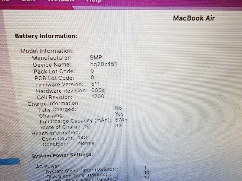 Apple Macbook Air 2015 13\\" 2-Core i5-5250U @ 1.6GHz 8GB DDR3 120GB SSD (