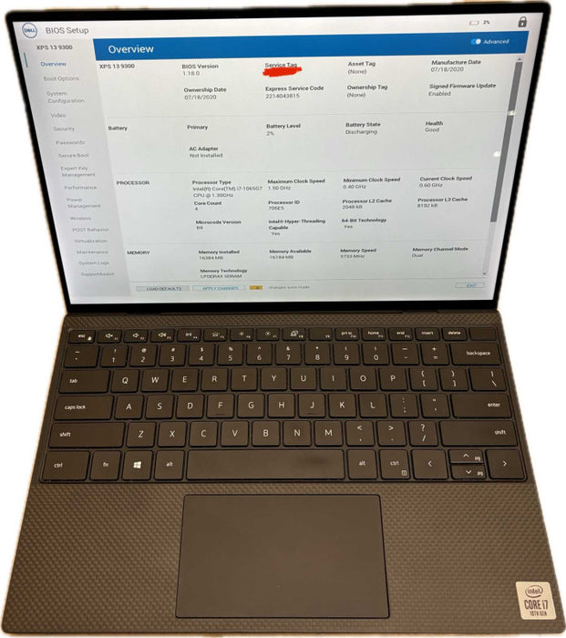 Dell XPS 13 9300 TOUCH i7-1065G7 Password Locked For Parts READ!  Lap200