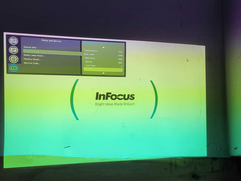 InFocus IN3116 HDMI VGA 3500 Lumens Projector 3104 Hours No remote controller $