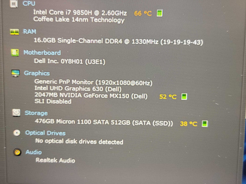 Dell Latitude 5501 | i7-9850H| 16GB DDR4| 512GB SSD NO BATTERY  Î² BudLap