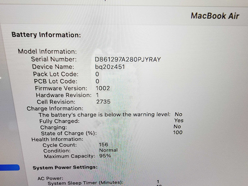 Apple Macbook Air 2020 13\\" Chip M1 @ 3.2GHz 16GB Ram 256GB SSD (