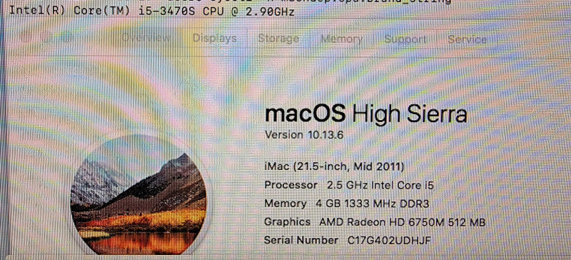 iMac A1311 21.5\\" 2011 | i5-2500S CPU | 8GB RAM | No HDD