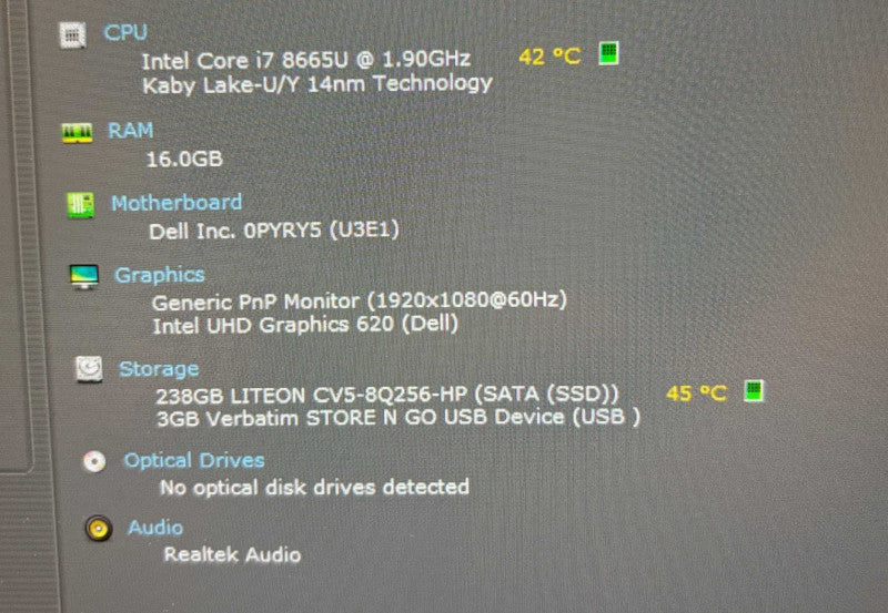 Dell latitude 7300 TOUCH Intel Core i7-8665U 16GB RAM 256GB SSD  Lap200
