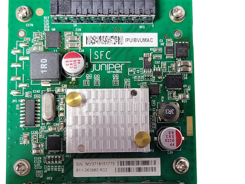 Juniper IPUIBVUMAC 611-063980 R02 4 Port 1/10 Gigabit SFP+ Uplink Module _