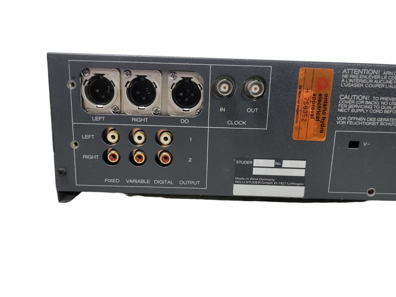 Vintage Studer Model A727 Compact Disc Player