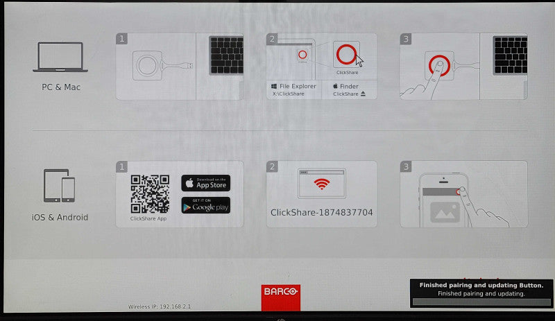 Barco ClickShare CSE-200 Wireless Presentation System w/ 2x Button Adapter