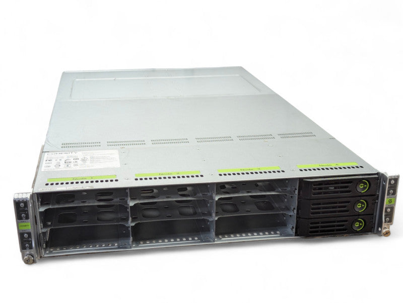 Cohesity C4600-SFP-3 4-Node Chassis with 3x Node servers and 2x PSU, READ -