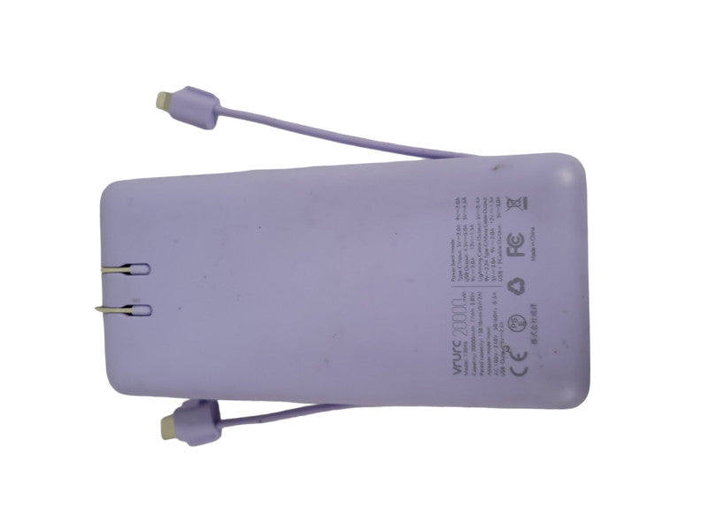 Vrurc 20000mAh Power Bank USB C + Micro Cable Model T2046 Purple !