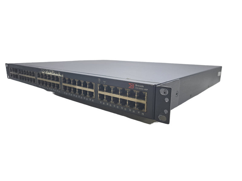 Brocade ICX6450-48P | 48-Port Gigabit POE+ Switch | 4-Port 1/10G SFP+ Q