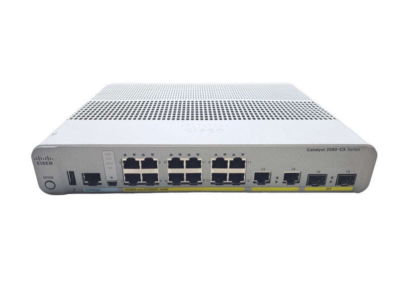Cisco WS-C3560CX-12PC-S | 12-Port Gigabit PoE+ 240W Silent Switch | 2x SFP