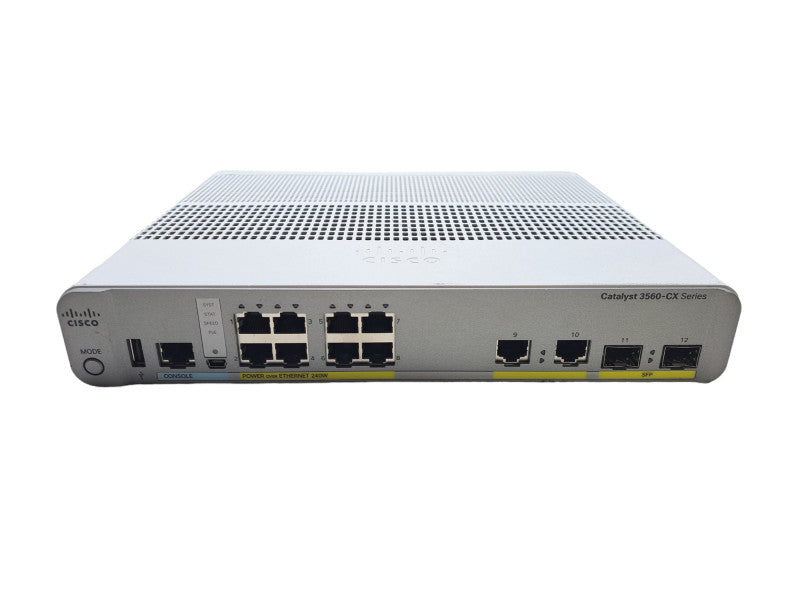 Cisco WS-C3560CX-8PC-S | 8-Port Gigabit PoE+ 240W 2x SFP Silent Switch