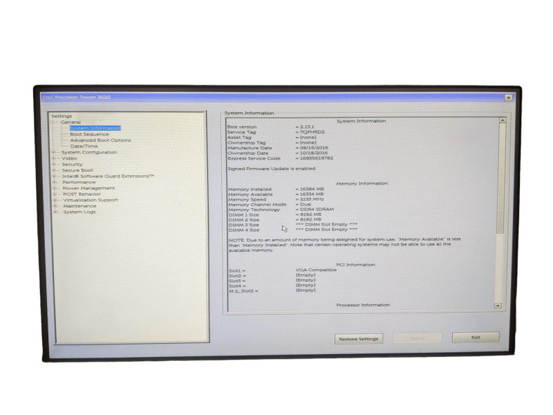 Dell Precision T3620 | E5-1220 v5 | 16GB DDR4 | No HDD | Quadro K620