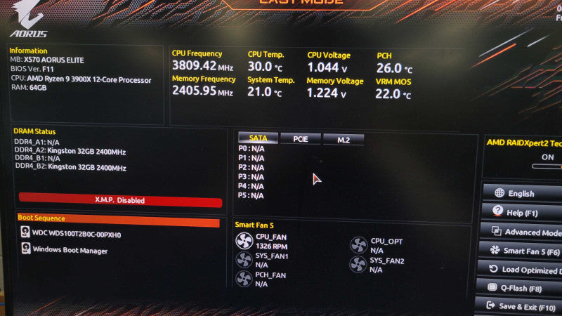 AMD Ryzen 9 3900X | Gigabyte X570 Aorus Elite | 64GB RAM | MSI RTX 3070 8GB %