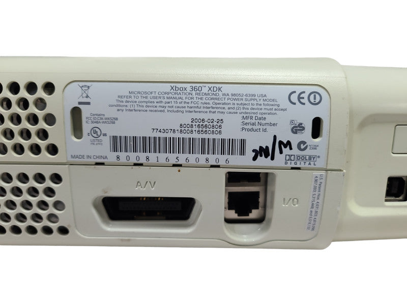 Xbox 360 XDK Development Kit with Sidecar, XDK: 8276, Console Only