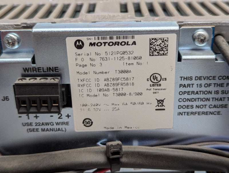 Motorola T3000A MTR3000 Base Radio AA2352 T3000-8/900 -