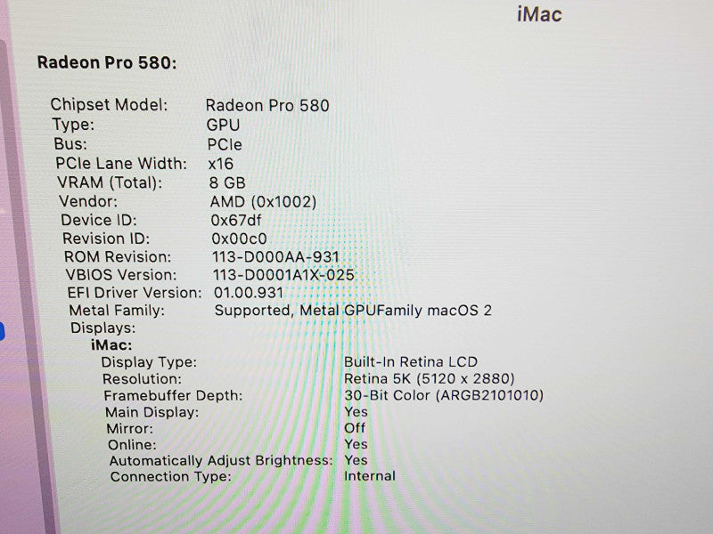 Apple iMac Retina 5K 2017 27\\" 4-Core i7-7700K @ 4.2GHz 16GB DDR4 2TB Fusion  (