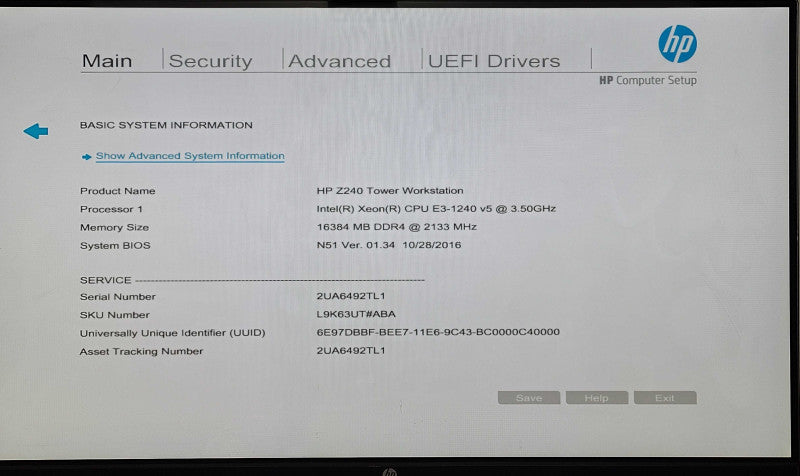 HP Z240 Tower Workstation, Xeon E3-1240 v5 3.50GHz, 16GB DDR4, 256GB SSD, 1TB HDD, Quadro K2200