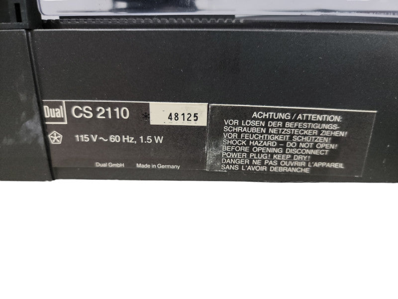 Dual CS 2110 HIFI-Turntable Belt Drive System