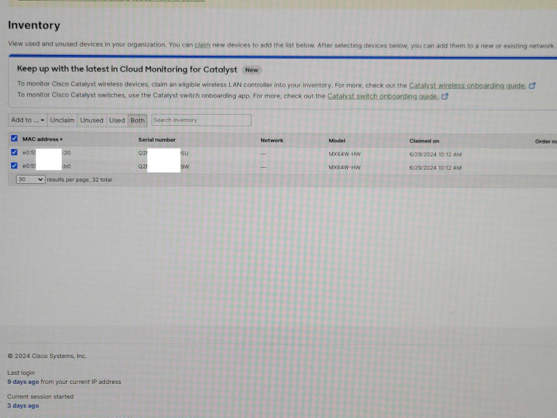 CISCO Meraki MX64W-HW - Cloud Managed Security Appliance *Unclaimed* Q_