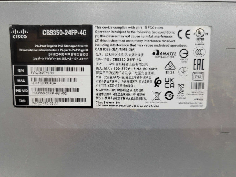 Cisco CBS350-24FP-4G 24-Port Gigabit PoE Managed Switch _