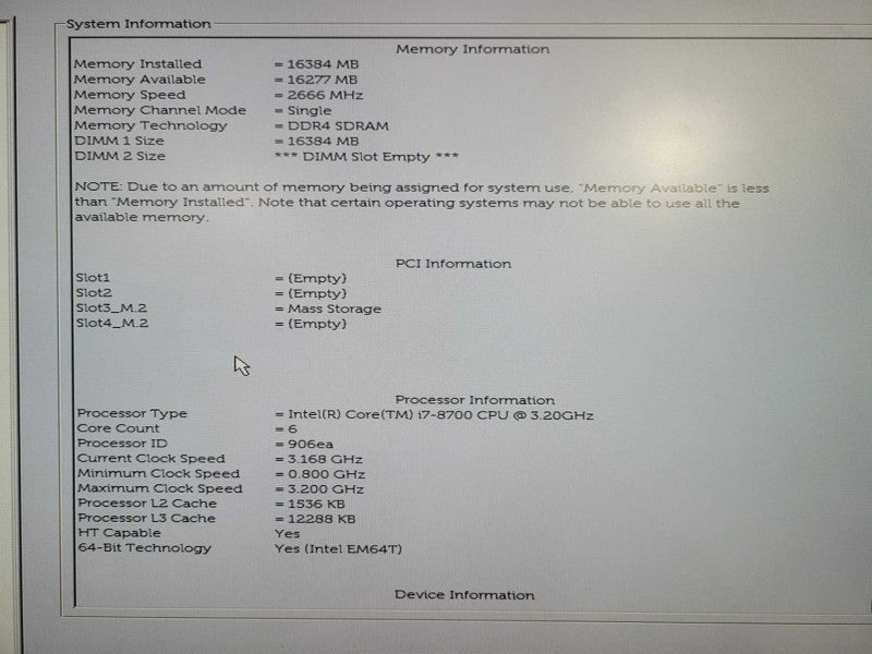 Dell OptiPlex 3060 SFF, i7-8700 3.20GHz 6C, 16GB DDR4, 256GB NVMe !
