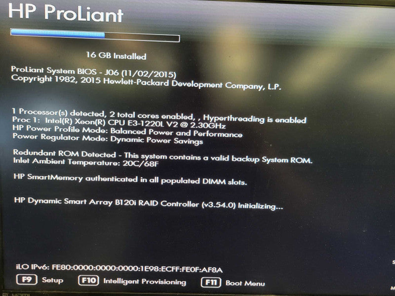 HP ProLiant MicroServer Gen8 - Xeon E3-1220L V2 | 16GB RAM | B120i RAID %