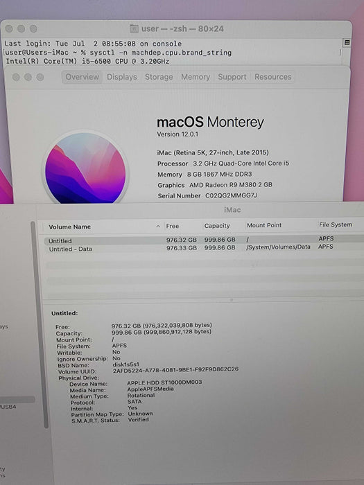 iMac Retina 5K 27\\" late 2015 | i5-6500 @3.2GHz | 8GB RAM | 1TB HDD