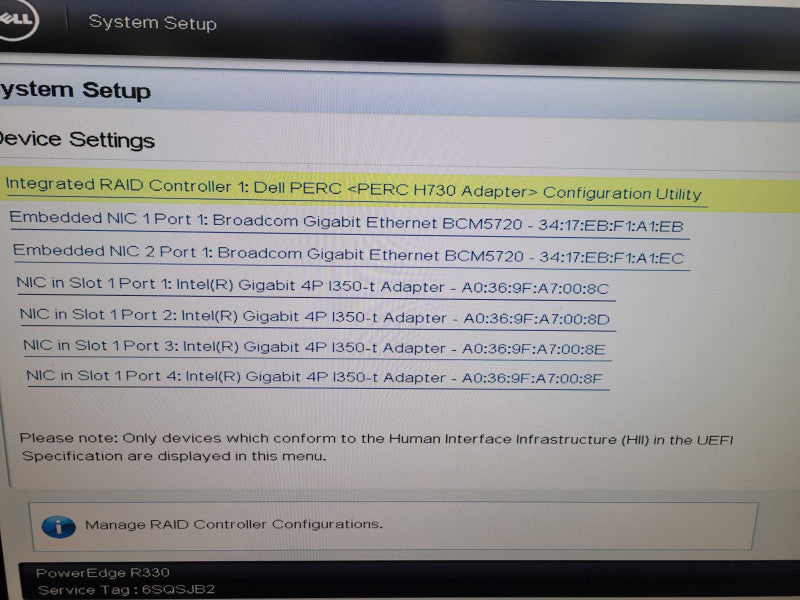 Dell PowerEdge R330 - Xeon E3-1230 v5 | 48GB RAM | NO HDD | PERC H730 %