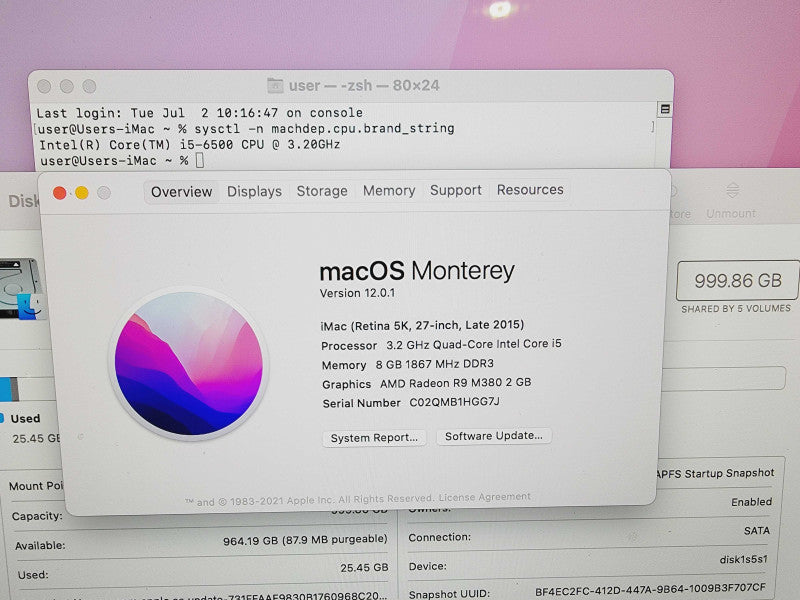 Apple iMac Retina 5K 2017 27\\" 4-Core i5-6500 @ 3.2GHz 8GB DDR3 1TB HDD [Read] (