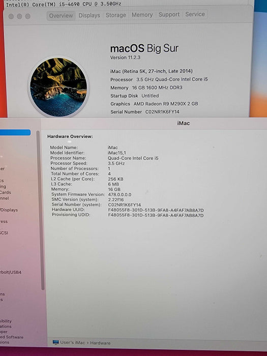 iMac Retina late 2014 27\\" | i5-4690 @3.5GHz | 16GB RAM | 4TB HDD