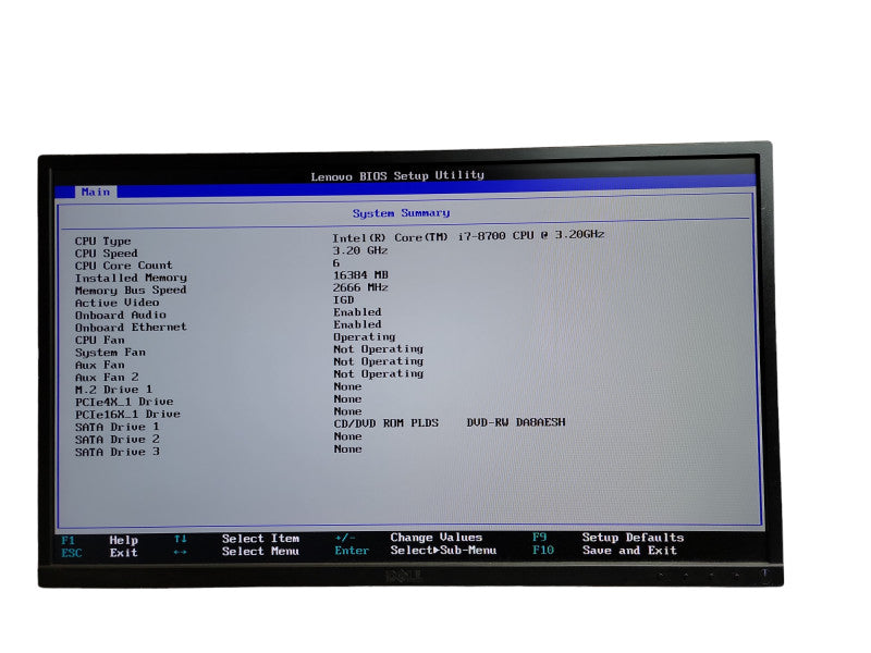 Lenovo ThinkCentre M720t  Core i7 - 8700 CPU @ 3.20GHz 16GB DDR4 Ram  QÎ¸