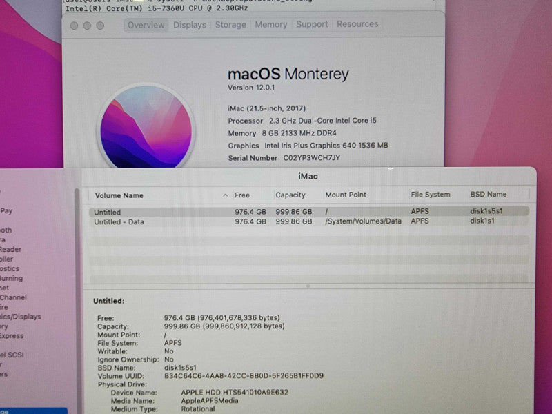 iMac 1418 21.5\\" 2017 | i5-7360 @2.30GHz | 8GB RAM | 1TB HDD