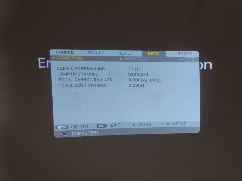 NEC NP-V331X Projector, 3300 Lumens, 3022 lamp hours