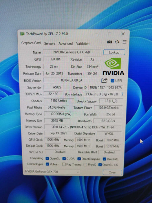 Asus GeForce GTX 760 2GB DirectCU II OC - B8 !
