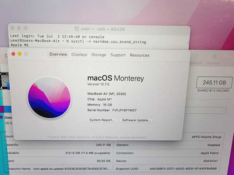 Apple Macbook Air 2020 13\\" 8-Core M1 @ 3.2GHz 16GB Ram 256GB SSD (