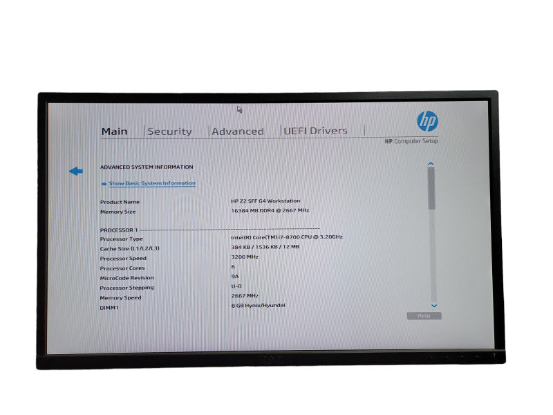 HP Z2 SFF G4 WORKSTATION Intel i7 - 8700 CPU @ 3.20GHz 16GB  DDR4 Ram QÎ¸