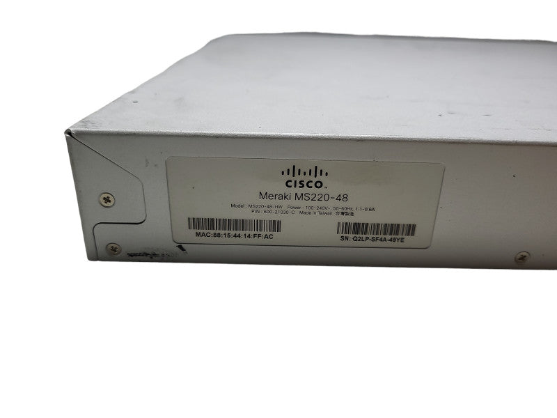Cisco Meraki MS220-48 MS220-48-HW Gigabit Switch Unclaimed Q$