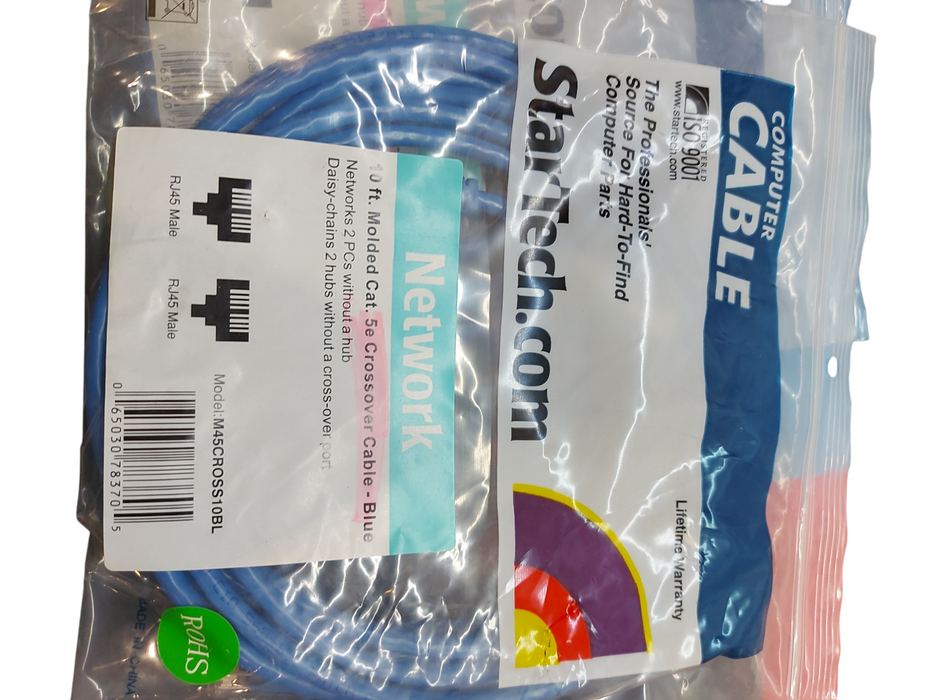 LOT 5x - STARTECH.COM 10FT CAT 5E NETWORK CROSSOVER CABLE NEW!