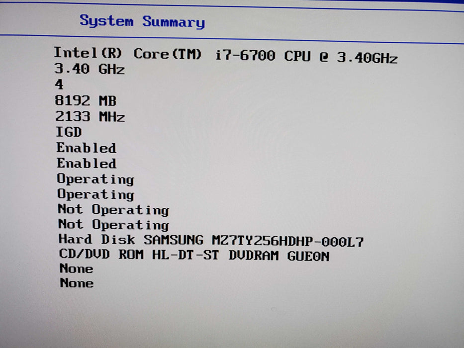 Lenovo ThinkCentre M910t Core i7-6700 3.4GHz 8GB 256GB SSD DVDROM NO OS