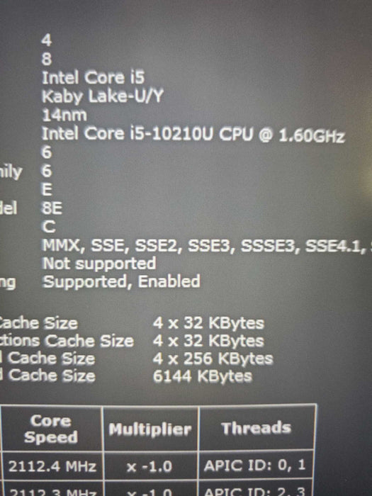 Lenovo ThinkPad T14 Gen 1 Intel Core i5-10210U 1.60GHz 16GB RAM 256 GB NVME  Lap200