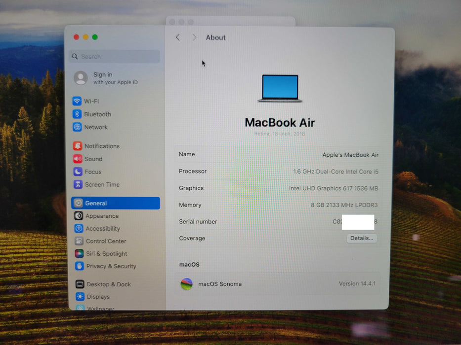 Apple MacBook Air (13-inch Late 2018) 1.6 GHz Intel core i5 256GB SSD 8GB  Q_