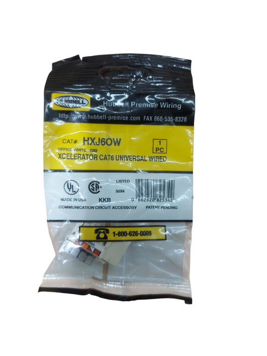 Lot 4x - Hubbell Premise White-HXJ6W Cat 6 Wiring Modular