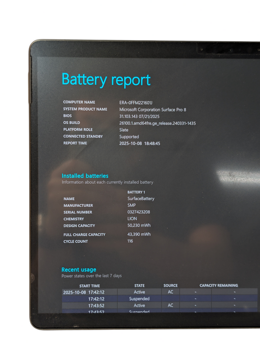 Surface PRO 8 for Business Intel Core i5-1145G7 8GB RAM 512GB Model 1983 -