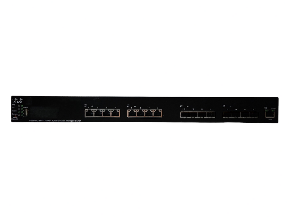 Cisco SG550XG-8F8T-K9 16-Ports 10-Gigabit Stackable Managed Switch