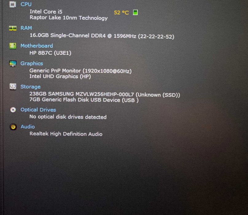 HP ProBook 450 15.6 inch G10 Core i5-1334U@1.30GHz 16GB RAM 256GGB SSD  Lap200