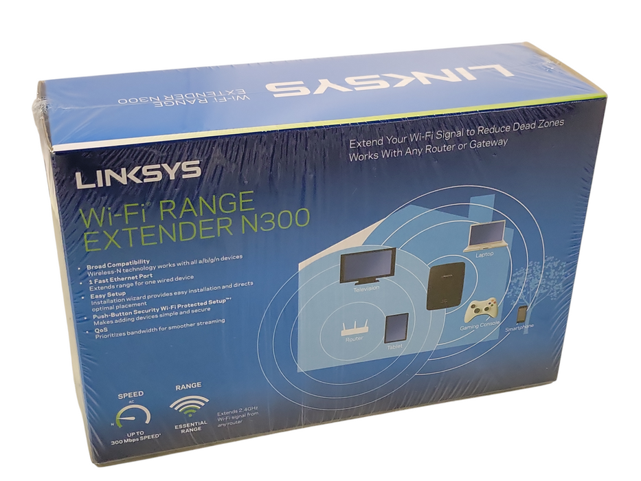 New Linksys Wi-Fi Range Extender N300 RE1000 Q_