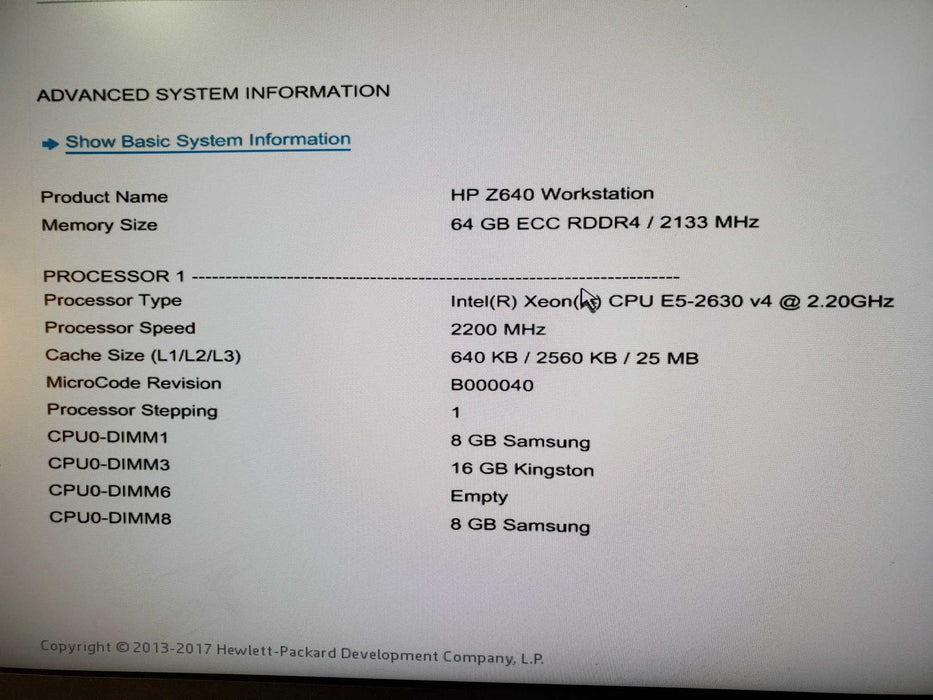 HP Z640 Workstation Xeon E5-2630v4 64GB DDR4 RAM| M4000| 256GB SSD